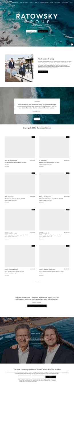 The previous Luxury Presence website, the template platform being replaced.